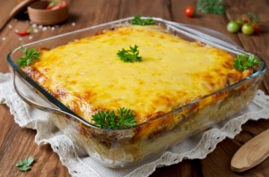 Casserole with pasta and minced meat