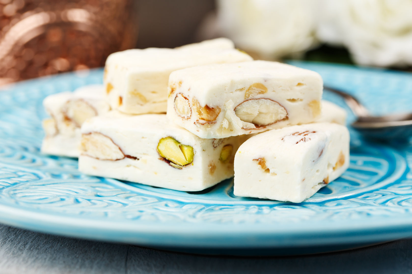 Torrone - Nuga cu fistic si migdale