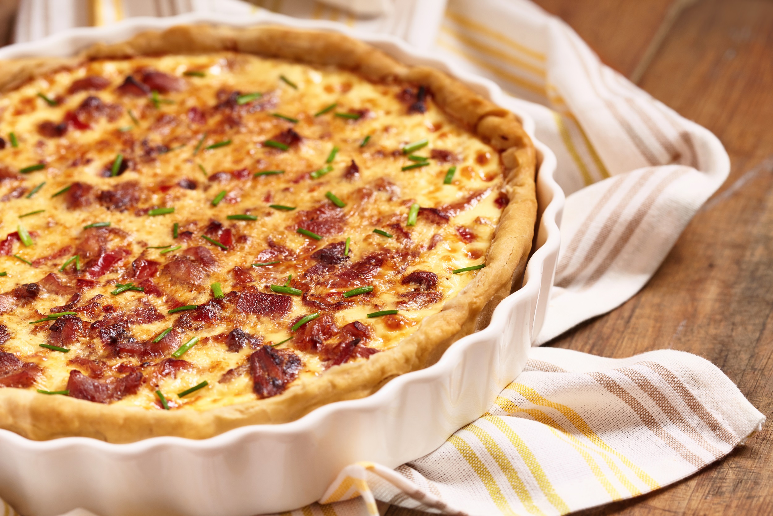 Quiche Lorraine cu bacon si praz